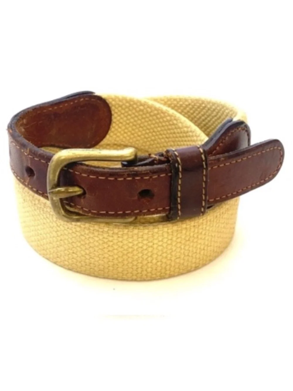 Coach Unisex Natural Linen Tan Braided Camp Belt 8401